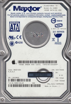 Maxtor 6L160M0 Hard Disk Drive