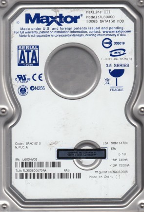 Maxtor 7L300S0 Hard Disk Drive