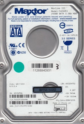 Maxtor 7V250F0 Hard Disk Drive