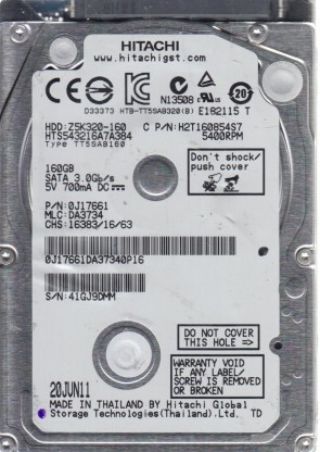 Hitachi HTS543216A7A384 Hard Disk Drive