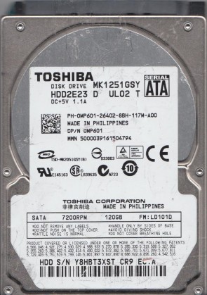 Toshiba MK1251GSY Hard Disk Drive