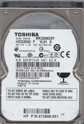 Toshiba MK3256GSY Hard Disk Drive