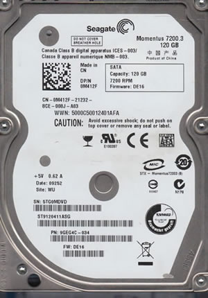 Seagate ST9120411ASG Hard Disk Drive