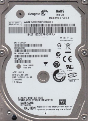 Seagate ST9160411AS Hard Disk Drive