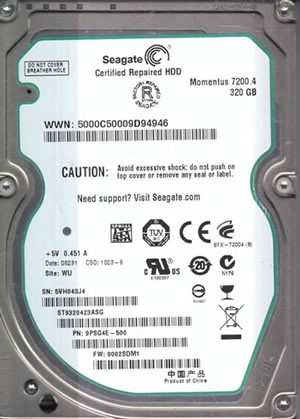 Seagate ST9320423ASG Hard Disk Drive