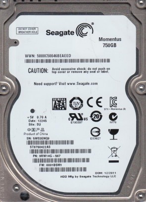 Seagate ST9750422AS Hard Disk Drive