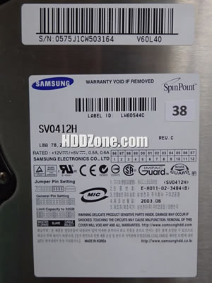 Samsung SV0412H Hard Disk Drive