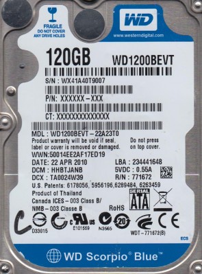 Western Digital WD1200BEVT Hard Disk Drive