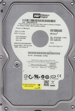 Western Digital WD1600AABS Hard Disk Drive