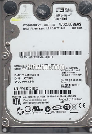 Western Digital WD2000BEVS Hard Disk Drive