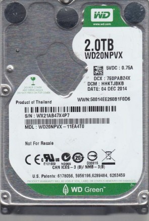 Western Digital WD20NPVX Hard Disk Drive