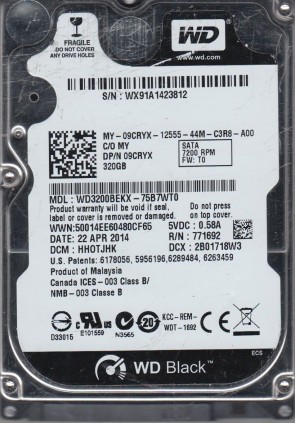 Western Digital WD3200BEKX Hard Disk Drive