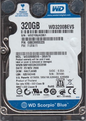 Western Digital WD3200BEVS Hard Disk Drive