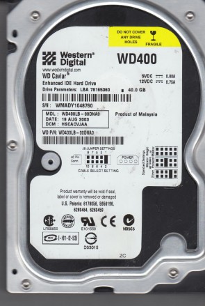 Western Digital WD400LB Hard Disk Drive