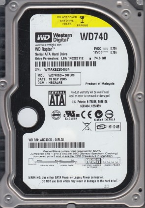 Western Digital WD740GD Hard Disk Drive