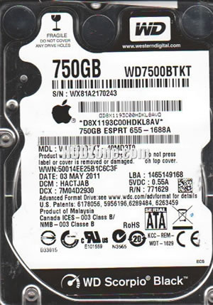 Western Digital WD7500BTKT Hard Disk Drive