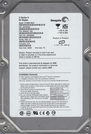 Seagate HDD ST380012ACE