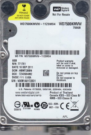 Western Digital HDD WD7500KMVW