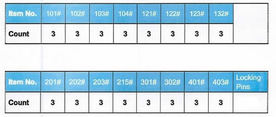 HDD Head Combs Tool Packing Lists